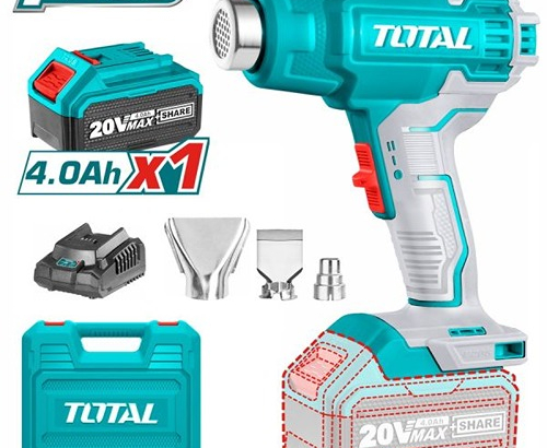 Plastic bag + 02 volt industrial hair dryer heads with 4 amp battery and charger from Total