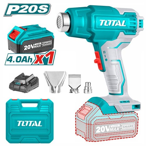 Plastic bag + 02 volt industrial hair dryer heads with 4 amp battery and charger from Total