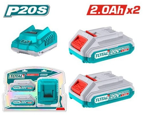 A set of 20 volt batteries + a fast charger from Total