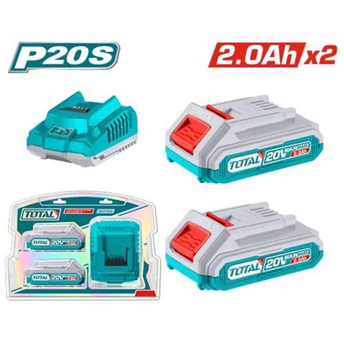A set of 20 volt batteries + a fast charger from Total