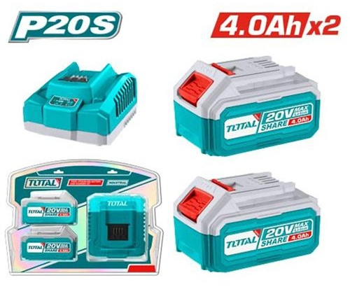 A set of 2 4Ah batteries and a fast charger from Total