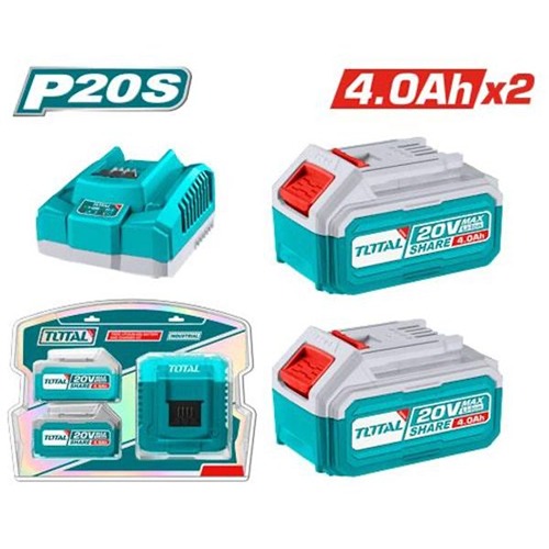 A set of 2 4Ah batteries and a fast charger from Total