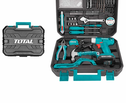 21 volt charging drill with 821 piece kit from Total