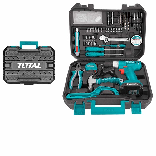 21 volt charging drill with 821 piece kit from Total