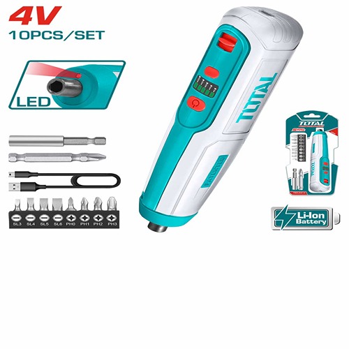 4 volt charging screwdriver with total screwdrivers