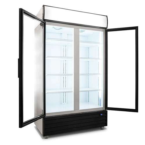 800L Double Door Upright Display Fridge – Glass Door