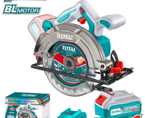 6.5 inch tray saw, 20 volt rechargeable with 4 amp battery from Total