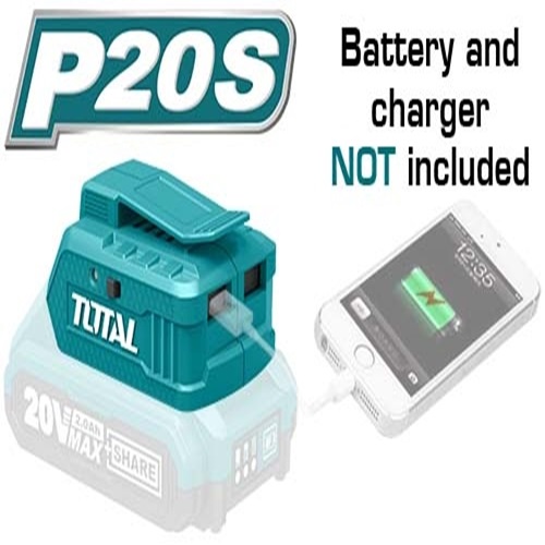 20-volt lithium-ion charger with USB-A port without battery and charger from Total