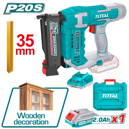 20-volt wood nail driver with battery and charger from Total