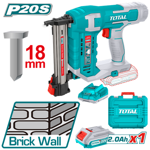 20V rechargeable concrete nailer with battery and charger from Total