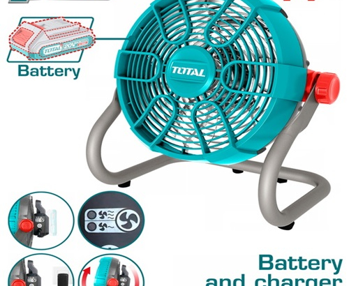 Total 02V 11-inch charging fan without battery and charger