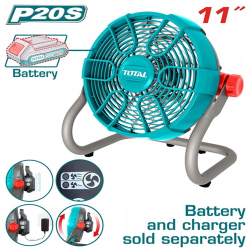 Total 02V 11-inch charging fan without battery and charger
