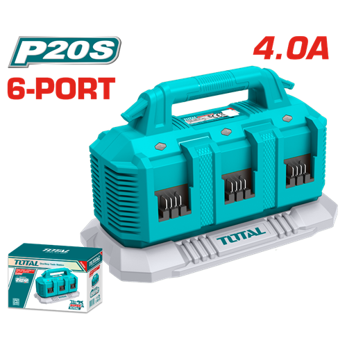 Total battery charger, 6 ports, 4 amps, 20 volts 