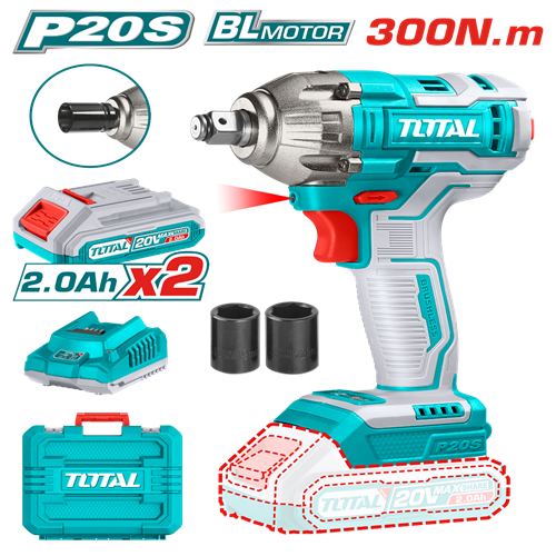 Drill box, charging 1/2 inch, 20 volts, 300 Newtons, with 2 batteries and a charger