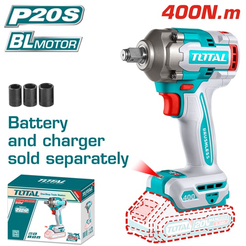 Drill boxes, 20 volts, 400 Newtons, without batteries, from Total