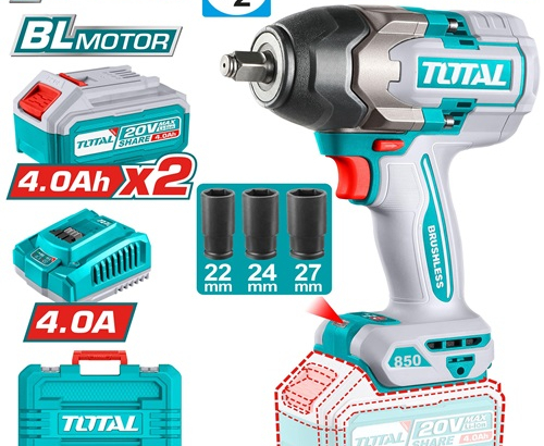 Drill box 850 Newton with two 4Ah batteries and a charger from Total