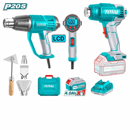 Heat Gen rechargeable hairdryer with 4 amp battery + 2000 watt electric hairdryer with digital screen from Total