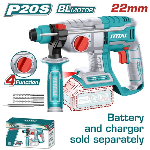 Hammer rechargeable 22 mm, 4 movements, without battery and charger from Total